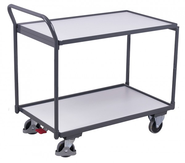VARIOfit ESD Tischwagen mit zwei Ladeflächen, Baukasten-System, EasySTOP